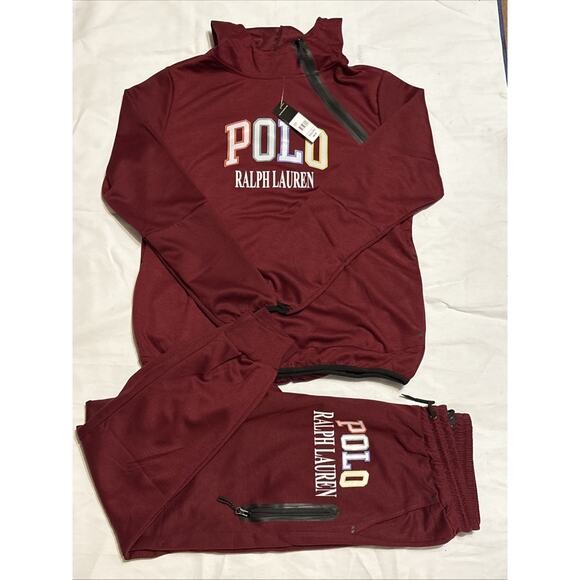 Polo Sweatsuit/Tracksuit Unisex Medium - Burgundy - Picture 1 of 5